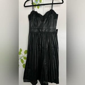 Faux Leather Black Dress